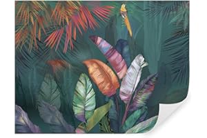 GENERIC Tapeko - Carta da parati moderna, fotomurali 400x280 cm, stile jungle tropicale palme, floreale fotografica murale per camera letto, soggiorno, verde u50468v2