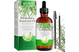 ALIVER Olio Di Rosmarino Per Capelli, 120ML Rosemary Oil for Hair Growth, 100% Naturale Olio Essenziale Rosmarino Per Capelli Secchi e Danneggiati, Stimolano la Crescita dei Capelli