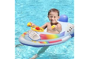 ‎MIZIJIA Baby Schwimmring, Automobil Schwimmring mit Lenkrad-Griff, Sicherer und bequemer PVC-Baby-Schwimmring - die ideale Schwimmhilfe für Ihr Baby im Sommer