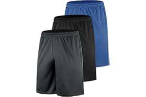 Teesmen Men's Quick Dry Shorts Breathable Sports Gym Running Workout Activewear 3Pack