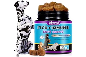 UOCASI Prodotti da masticare per prurito e sistema immunitario per cani, dolcetti per il sistema immunitario per alleviare le allergie degli animali domestici, prurito alla pelle e pelo più sani, 30 pezzi
