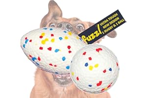 Fuzzl Ultra wytrzymałe piłki dla psów, 2 sztuki, interaktywne zabawki dla psów, które pływają, niezniszczalne do nudy i gry w tenisa