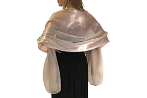Central Chic Silky Pashmina Iridescent Wrap Stole Shawl For Weddings Bridal Bridesmaids Proms & Parties 24 Colours
