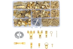 BATEYA 260 Stk Bilderhaken Bildaufhänger Set, Bildaufhänger für Wand Bilderhaken mit Nägeln, D-Ring, Draht, Sägezahn Bildaufhänger mit Draht