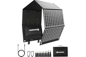 ELECAENTA 60W Faltbar Solar Ladegerät Tragbarer ETFE Monokristallinem Solarpanel USB-C PD45W USB QC3.0 DC 18V für Solargeneratoren Powerstation Laptop Outdoor Camping Wasserdicht, 1.6KG