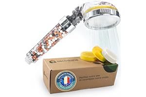 aecodune Pommeau Douche XL Vitamine C Premium avec Filtre Eau - DEVENEZ SUBLIME - Douchette Anti Calcaire, Élimine 99% Chlore & plus - Beauté & Pureté - Filtre à Eau Eco avec Senteurs & Pression