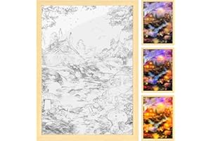 Kiseely Light Up Painting, Lighting Picture Wall Art with 3 Colors, Night Light Decor for Home Bedroom, Large Size Table Lighting Picture Decor for Birthday Anniversary (Fairyland T1)