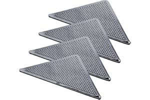 DURDIIY 4 pezzi Triangolare Antiscivolo Sottotappeto per Tappeti,Riutilizzabile Tappeto Anti-Arriccia Moquette,Rug Grippers, per Pavimenti in Legno, Piastrelle, tappeti