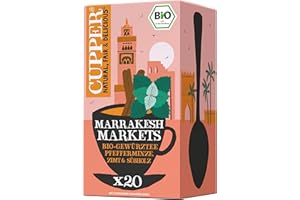 CUPPER - Caja de 20 Bolistas de Infusiones Ecológicas Marrakesh Bio - Apto para Veganos - Propiedades digestivas - Contiene Canela, Menta Piperita, y Raíz de Regaliz