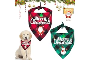 GIUGIO 2 pañuelos de perro de Navidad, pañuelo para el cuello para Navidad, disfraz de mascota, pañuelo para el cuello para perro, babero triangular para mascotas, disfraz de Navidad, accesorio de decoración