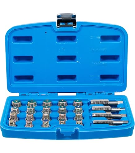 DAYUAN 114pcs Kit Réparation Filetage Carter Huile - Tarauds M13 à M22 Outils Bouchon Vidange