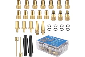 Flintronic Bicicletta Adattatore per Valvola, 32 Pezzi Adattatore per Pompa Bici, Adattatore Valvola Bici, Valvola Schrader Adattatore, Set Adattatori Convertitore SV DV AV, per Bici Valvola