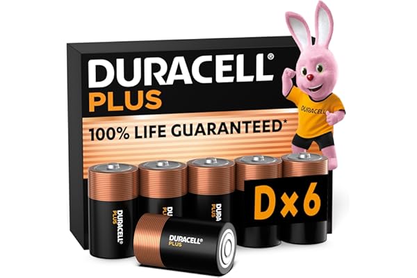 Duracell Plus pilas alcalinas D (paquete de 6), 1,5 V, LR20 MN1300