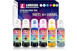 LNKCOS Encre de sublimation 600 ml pour imprimantes Epson EcoTank ET-8500 ET-8550