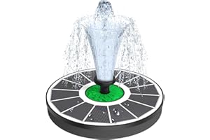 SZMP 2025 Nuovo Fontana Solare,3.5W Fontana da Giardino Esterno con 8 Ugelli e 4 Fissatori,Solare Fontana Pompa ad Acqua Solare per Bagno per Uccelli,Acquario,Stagno o Decorazione del Giardino