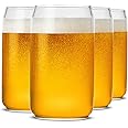 LUXU Beer Glass, 20 oz Can Shaped Beer Glasses Set of 4 -Craft Drinking Glasses,Large Beer Glasses for Any Drink and Any Occasion (Set of 4)