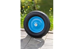 XONIC Tirex Schubkarrenrad 4.80/4.00-8 Ø 390mm 200 kg Achse Schubkarrenreifen Felge Ersatzrad Gartenkarre (Luft Reifen)