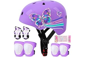 UNICORN CASTLE Casque Vélo Enfant Sets de Protection Enfant de 3-8 Ans Réglables Kit de Protection Set pour Rollers Skate Trottinette Skateboard