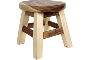 Crafty Artisan® handmade small wooden milking stool muti-use, step stool, plant stand, kids stool, etc natural