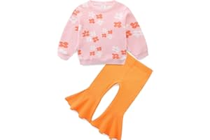 KIDDLETOWN Mädchen Bekleidungssets, Baby Mädchen Kleidung Kleinkind Outfits Langarm T-Shirt + Hose Zweiteiler Babykleidung Outfit Set Kinder Tshirt mit Hose Set für 6-12Monate, 1-5 Jahre