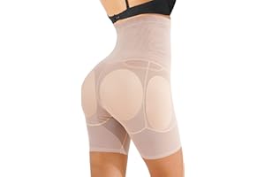 Bingrong Damskie majtki push-up, wyszczuplające brzuch, z nogawkami, modelujące pośladki, wysoka talia, oddychające majtki modelujące figurę