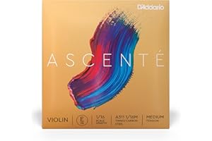 D'Addario Corde seule (mi) pour violon 1/16 D'Addario Ascenté, tension Medium