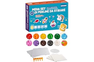 Smowo® Kit di 10.000 perline da stirare in 15 colori, base e accessori – XXL kit completo perline ferro da stiro
