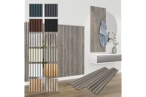 HEXIM Akustikpaneele 138,5x60cm - flexible Lamellenwand Holz MDF Wandpaneele Lamellenverkleidung Wandverkleidung Innendekoration schalldämmend (1 Paneel / 0,83 m² Vintage Oak - APH07)