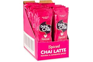 Drink Me Chai Spiced Chai Latte Sachets (Pack of 30) Just Add Milk or Water | Individually Wrapped Instant Chai Latte Powder | Natural & Authentic Masala Chai Powder Spice Blend | Gluten Free