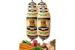 Naturalmente Feliz Alimento Natural casero para Perros, Comida húmeda con Carne Fresca y Verduras - 90% Carne (6x450gr) (Cocido Ternera y Verduras) Comida Húmeda