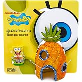 Penn-Plax S&uuml;nger Bob ve Ananas Evi Akvaryum S&uuml;s&uuml; | 2 Par&ccedil;a Set | Tatlı veya Alt Su Tankları i&ccedil;in Harika