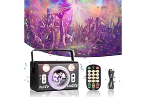 ALLWIN Discokugel 3 in 1 Discolicht Partylicht mit Fernbedienung, Musikgesteuert Disco Lichteffekte 120 Muster mit Stroboskop Sprachsteuert, Disco Ball LED für Kinder Geburtstag KTV Bar Club