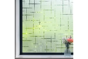 Mgood Vinilos para Cristales con Patrón de Estrella Cruzada Vinilos para Ventanas Privacidad Estática Translucido Decorativo Lámina Privacidad Ventana para Hogar Oficina 44.3x200cm