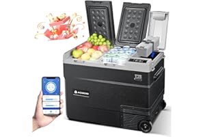 AAOBOSI Frigo Portatile 51L, Frigo Per Auto Doppia Zona -20℃ a 20℃, 12/24V e 100-240V, Frigoriferi Portatile Per Auto, Camion, Barche, Case, Campeggio