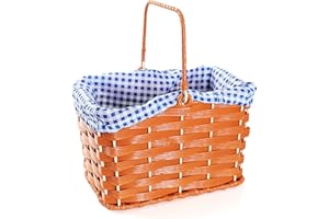 I LOVE FANCY DRESS LTD Cestino in plastica con panno a quadretti blu e manico, perfetto per la scuola del libro e personaggio da favola + accessorio per costume per la Giornata mondiale del libro