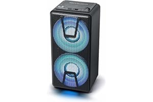 Muse DJ Party Box, Bluetooth Speaker, CD Player (M-1820 DJ) Stereo pairing, Color changing lights, Portable, built-in batteries, 150 watts
