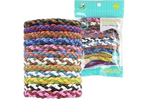 SCROLIEY Braccialetto Repellente per Zanzare, Confezione da 12, Pelle Priva di DEET Naturale, Impermeabile Morbido e Leggero, Uomini e Donne Interno ed Estern (B)