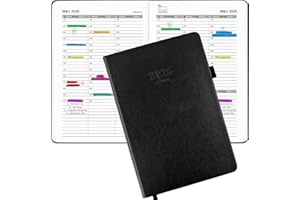 CNMTCCO Terminplaner 2026–2027 – Wochenplaner A5 auf Deutsch, Kalender mit 30-Minuten-Intervallen von Januar 2026 bis Dezember 2026, Softcover Tagebuch für Schule, Büro & Privat