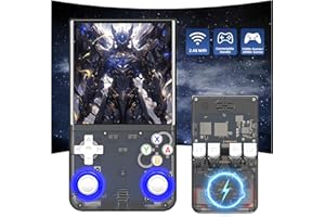 XIXIMENG R36 Ultra Retro Handheld-Spielkonsole,20000+ Spiele,25 Emulatoren,4-Zoll IPS OCA HD-Bildschirm,Open Source Linux-System,Videospielkonsole,WiFi Online-Schlacht & Controller-Verbindung (Schwarz-128G)