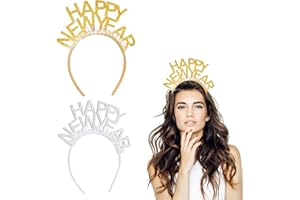 DIELIANHUA 2 PCS Bandeau de Bonne Année, Serre Tete Nouvel An, Serre Tete Nouvel An 2025, Serre Tete Bonne Année, Serre Tete de Nouvel An pour Adultes Enfants, Accessoires Photo Nouvel An, /C