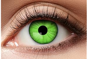 Lentilles de contact Balinco colorées sans correction, Lentilles à motifs, Lentilles pour les yeux, Accessoires pour Cosplay, Halloween, Carnaval, Dia de los Muertos, Fête, Festival (Deep Green)