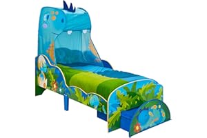 HELLOHOME Worlds Apart - Hello Home 509DSR Cama Infantil de Dinosaurio con Dosel y Cajón, Tamaño Aproximado: 138 cm (Altura) x 77 cm (Anchura) x 143 cm (Fondo)