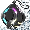 Waterproof Bluetooth Speaker IPX7, Portable Wireless Bluetooth Speaker, Shower Speaker with Dynamic Lights, TWS Mode, Powerful Crystal Clear Sound, with 24H Playtime for Kayak, Beach/Trip for Unisex