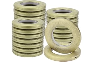 Kinsinder 32 Stück Vorhangösen Ösen Runde Kunststoffringe Clips Innendurchmesser 40 mm DIY Ringe für Fenstervorhang (Champagnergold)