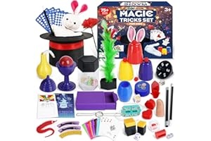 DINORUN Magie Jeux Enfant-Coffret Magie Enfant avec Chapeau Magique & Baguette Magique & Instructions pour Enfants, Cadeaux Enfant 6 7 8 9 10 11 12 Ans