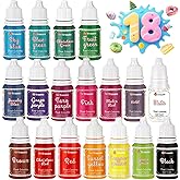 Food Colouring, 18 Colours x 10 ml Food Colouring Food Grade Edible High Liquid Concentrate for Colouring Cakes, Easter Eggs,