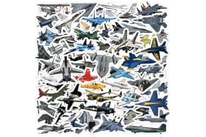 AFFOTO Lot de 60 autocollants avions combattants pour ordinateur portable - Cadeau pour enfants, adolescents, adultes, garçons, avions - Autocollants esthétiques en vinyle imperméables pour scrapbooking,