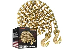 Vulcan Classic Grade 70 Standard Duty Safety Chain With Clevis Grab Hooks - 6,600 lbs. Safe Working Load (3/8'' x 10')