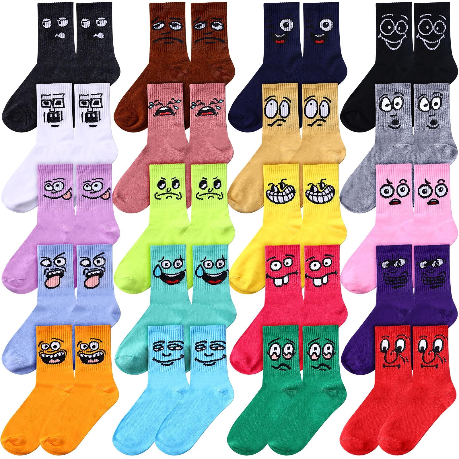 MORSNE Funny socks Emoji Novelty Cute Cool Colorful Cotton socks for Women and Men Cozy Gifts,10 pairs set - One Size : Amazon.ae: Fashion 6