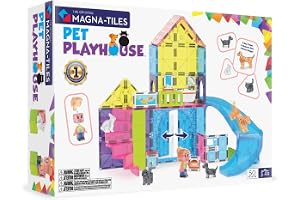 MAGNA-TILES Pet Playhouse 50-Piece Magnetic Construction Set, The Original Magnetic Building Brand